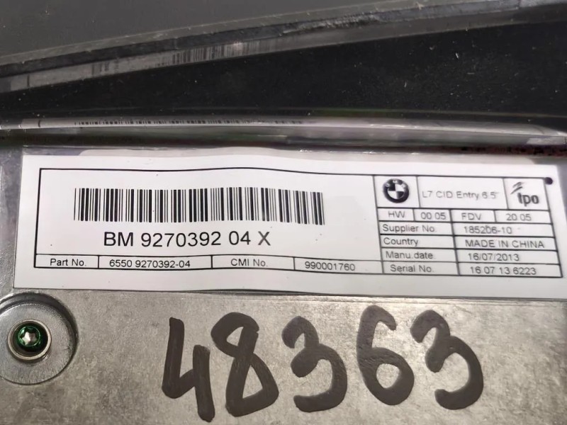 Display Multimediale 927039204 Bmw Serie 1 F20 Berlina 2015