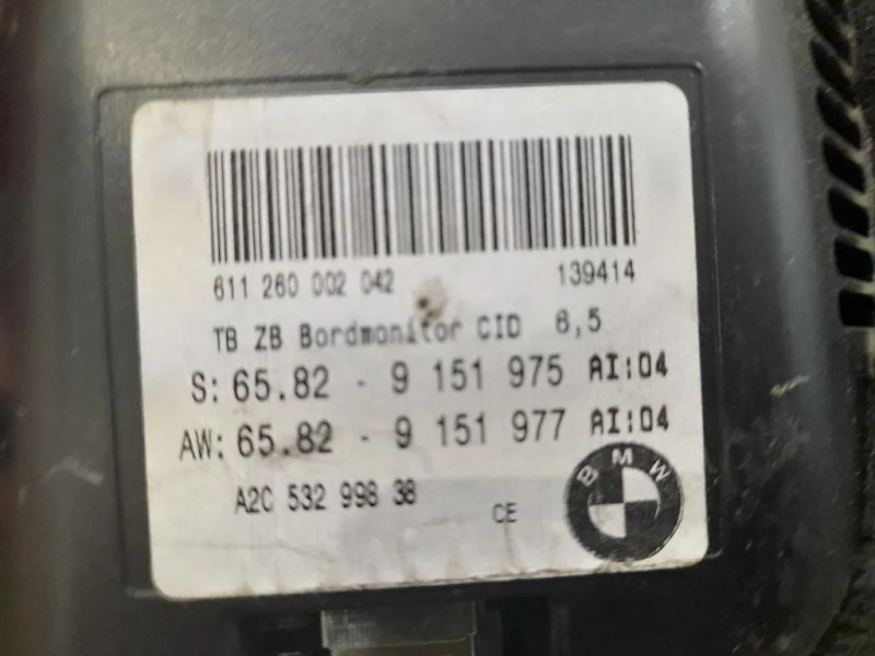 Display Multimediale 65829151975 Bmw Serie 5 E60 Berlina 2004