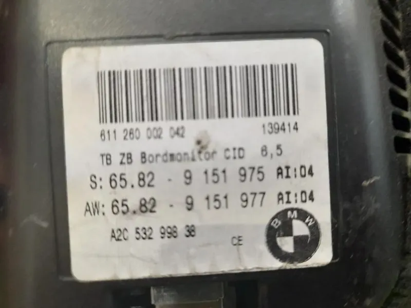 Display Multimediale 65829151975 Bmw Serie 5 E60 Berlina 2004