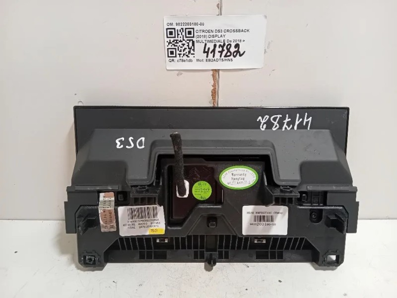 Display Multimediale 9822203180-00 Citroen DS3 Crossback 2018