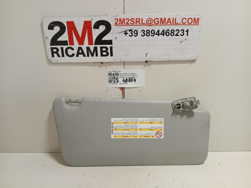 Pannello Parasole SX A0068173920 Mercedes Classe ML W166 2012