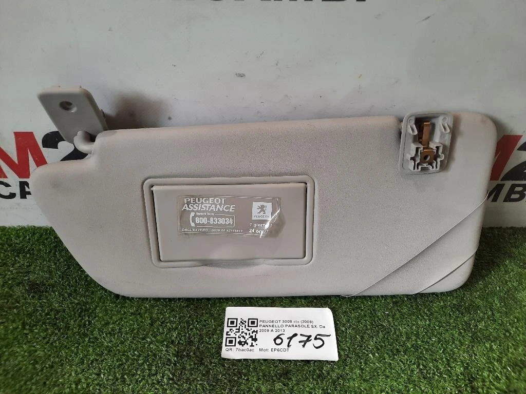 Pannello Parasole SX PARASOLE Peugeot 3008 I 2009