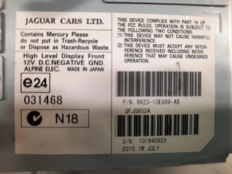 Display Multimediale 8X23-10E889-AB Jaguar XF I 2011