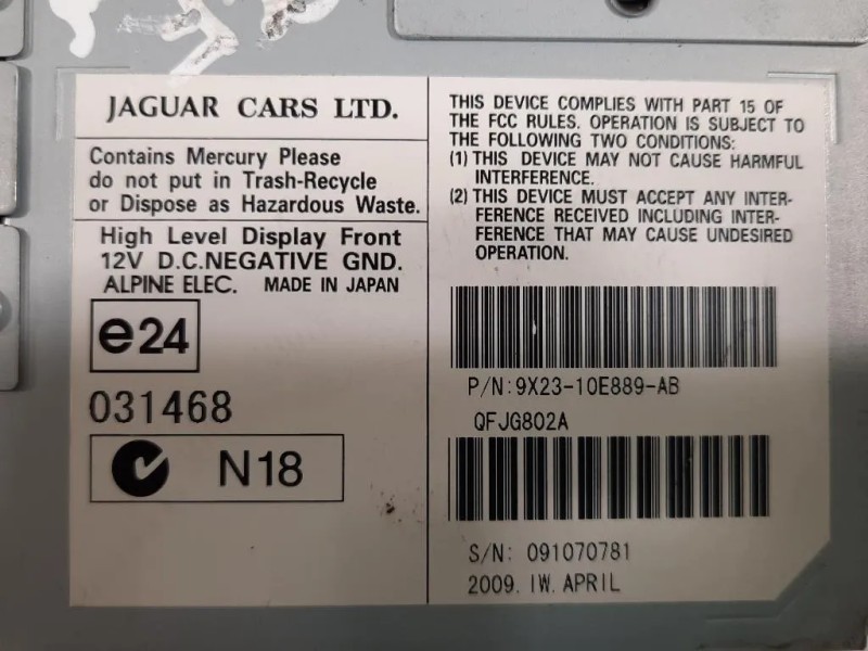 Display Multimediale 8X23-10E889-AB Jaguar XF I 2011