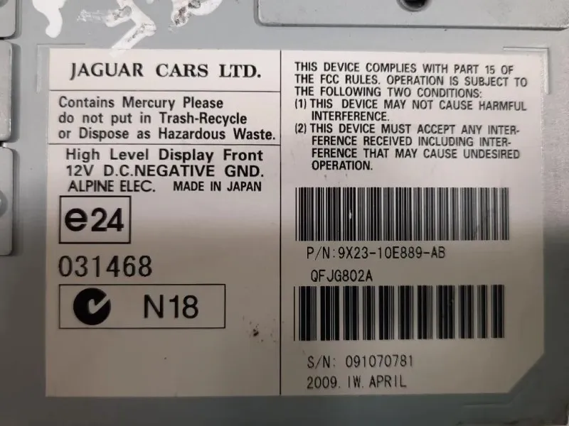 Display Multimediale 8X23-10E889-AB Jaguar XF I 2011