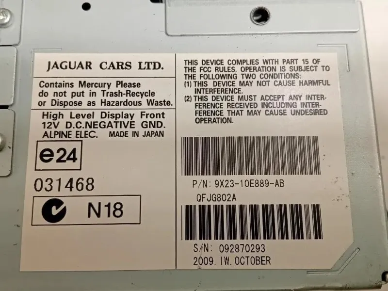 Display Multimediale 9X23-10E889-AB Jaguar XF I 2011