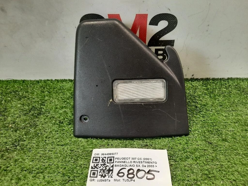 Pannello Rivestimento Bagagliaio SX 9644985077 Peugeot 307 CC 2001