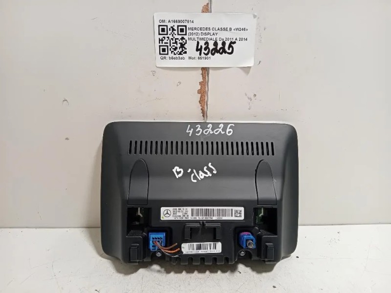 Display Multimediale A1669007814 Mercedes Classe B W246 2012