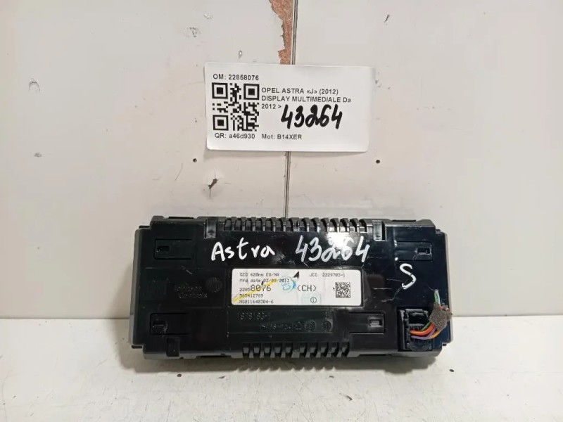 Display Multimediale 22858076 Opel Astra J 2012
