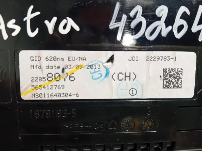 Display Multimediale 22858076 Opel Astra J 2012