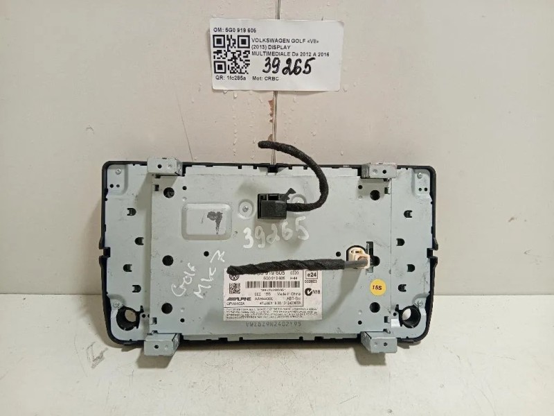 Display Multimediale 5G0 919 605 Volkswagen GOLF VII 2013