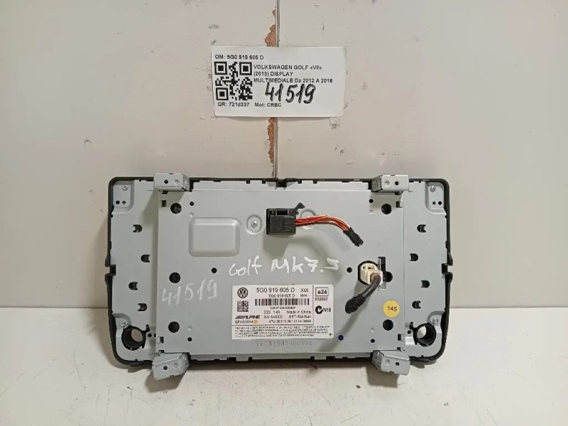 Display Multimediale 5G0 919 605 D Volkswagen GOLF VII 2013