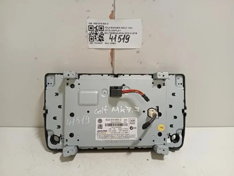 Display Multimediale 5G0 919 605 D Volkswagen GOLF VII 2013