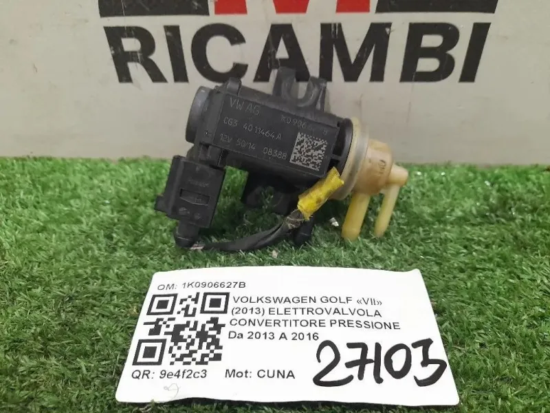 Elettrovalvola Convertitore Pressione 1K0906627B Volkswagen GOLF VII 2013