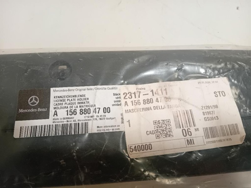 Portatarga Paraurti ANT A1568804700 ANT Mercedes Classe GLA X156 2014