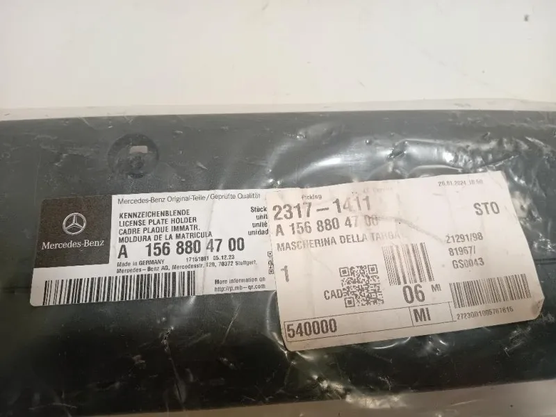 Portatarga Paraurti ANT A1568804700 ANT Mercedes Classe GLA X156 2014