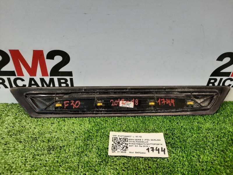 Pannello Rivestimento Sottoporta ANT DX 51477266637 Bmw Serie 3 F30 Berlina 2015