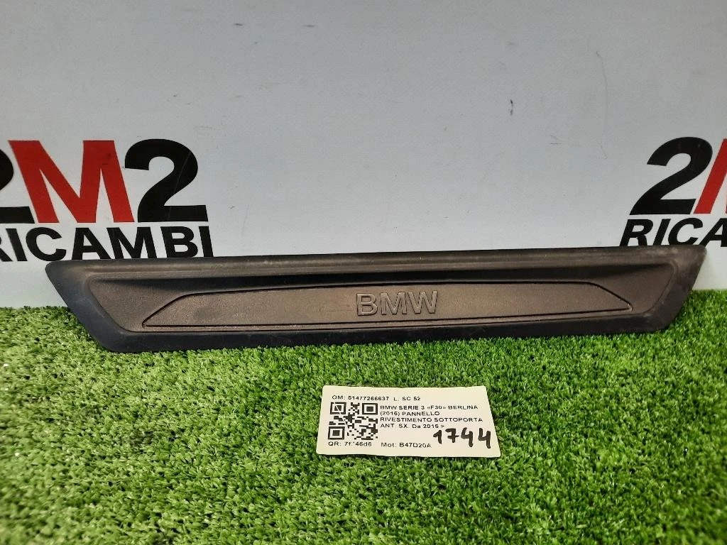 Pannello Rivestimento Sottoporta ANT DX 51477266637 Bmw Serie 3 F30 Berlina 2015