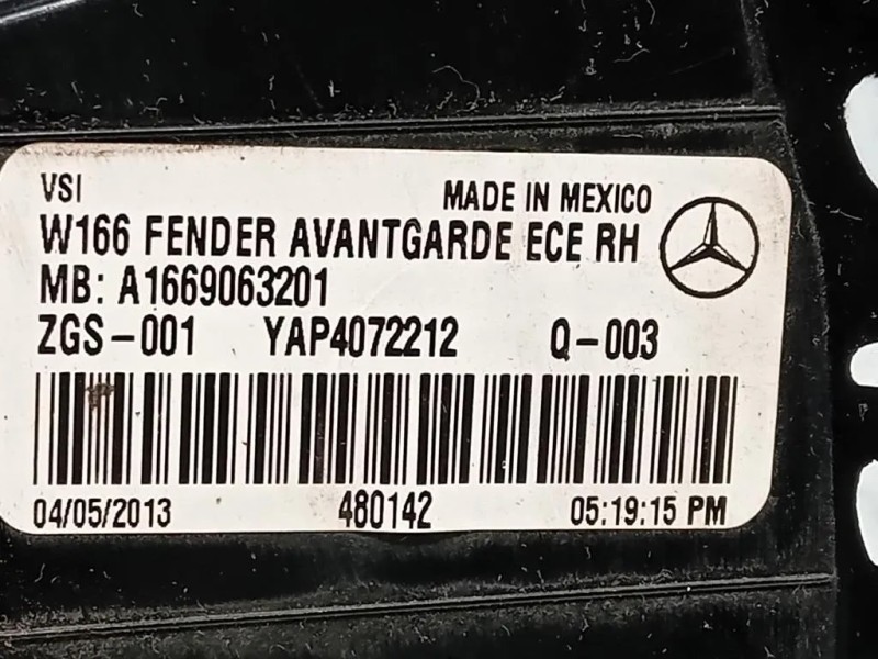 Fanale EST POST DX A1669063201 Mercedes Classe ML W166 2012